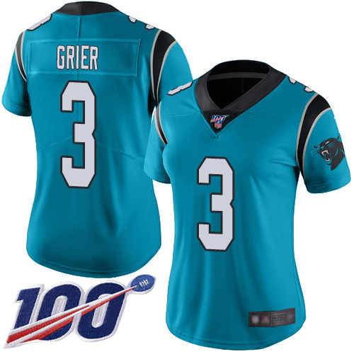 Carolina Panthers Limited Blue Women Will Grier Alternate Jersey NFL Football #3 100th Season Vapor Untouchable